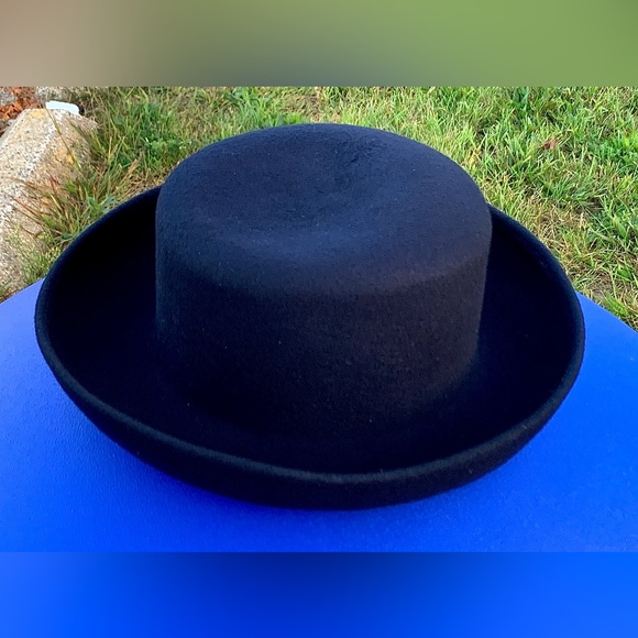 1980s Vintage 100% Wool LAURA ASHLEY Dark Navy Blue Women’s Hat - Picture 5 of 16